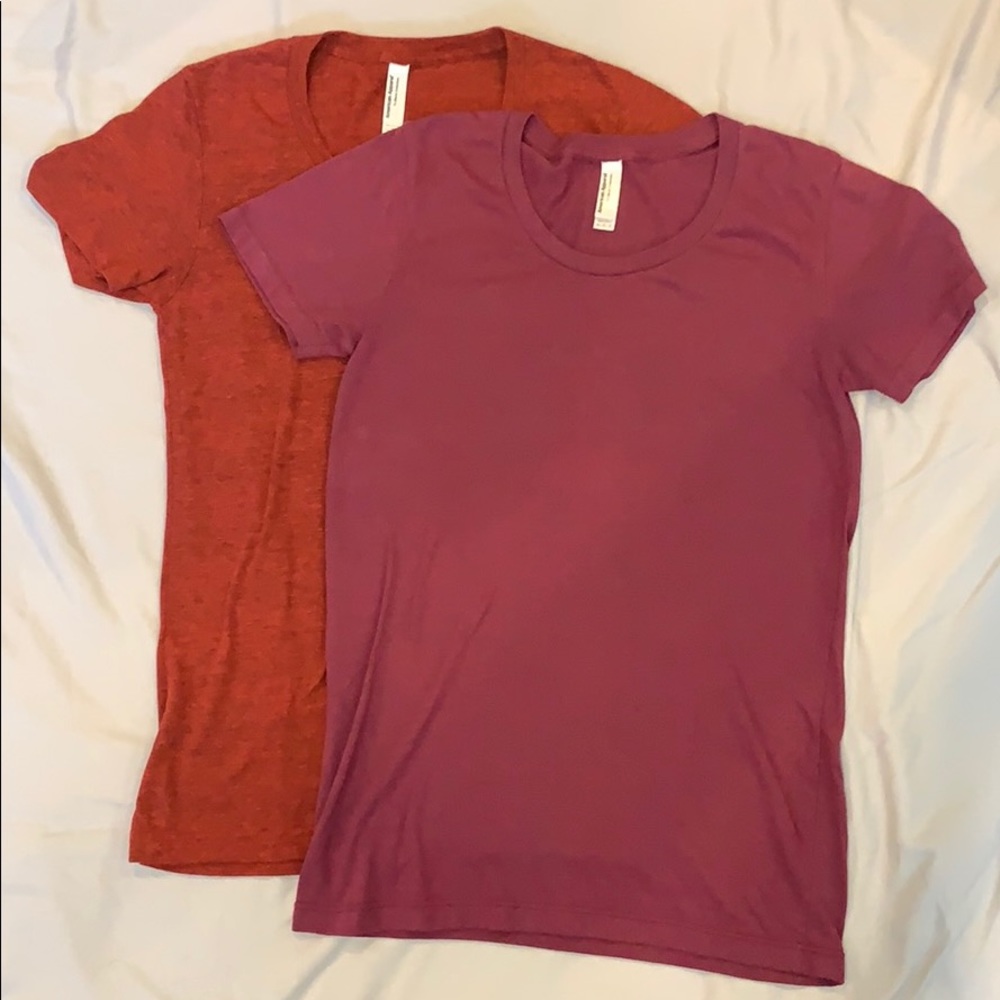 2 American Apparel women’s t-shirts.